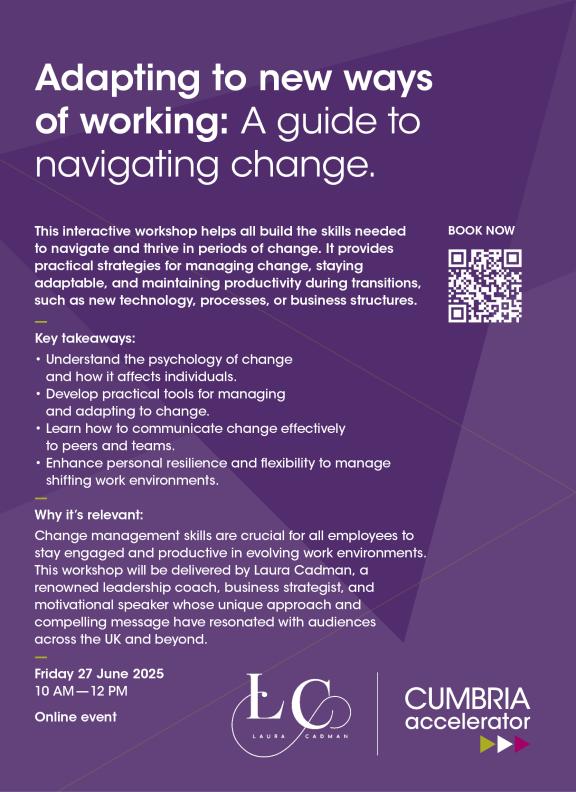 Flyer with heading: Adapting to new ways of working (decorative only)