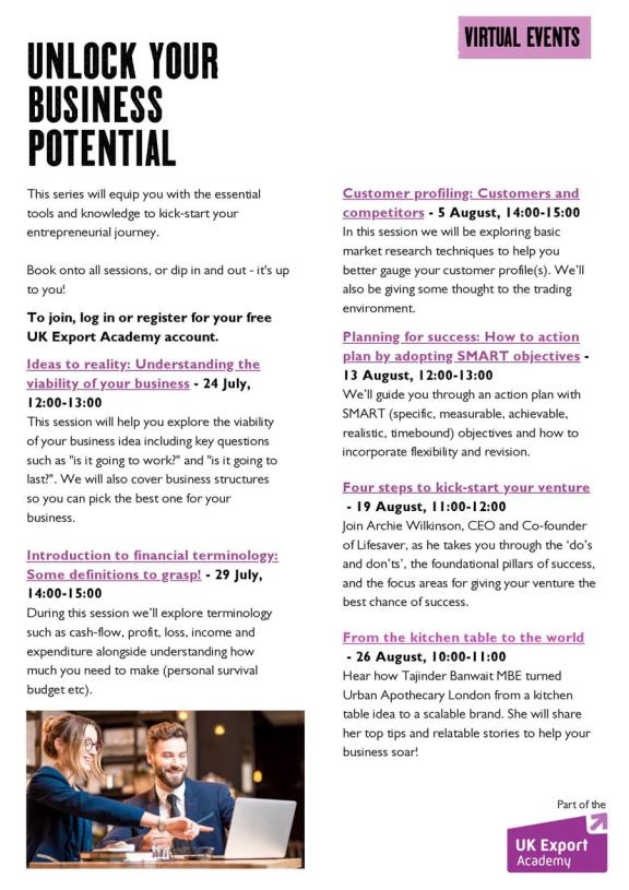 Unlock your business potential flyer (decorative only)