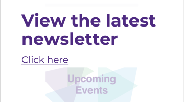 Email newsletter promo image. Text reads Click here to view the latest newsletter